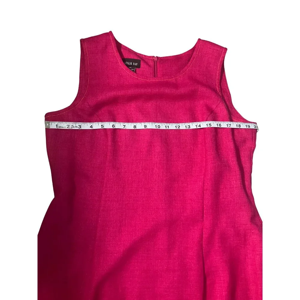 Vintage Leslie Fay Pink Two-Piece Dress Suit | Jacket & Sleeveless Dress US 16P - Picture 9 of 11